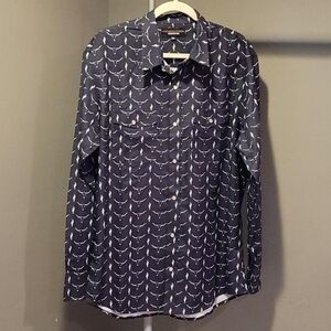 The American West Men's Western Print Button Down Shirt, Size XXL, Black White